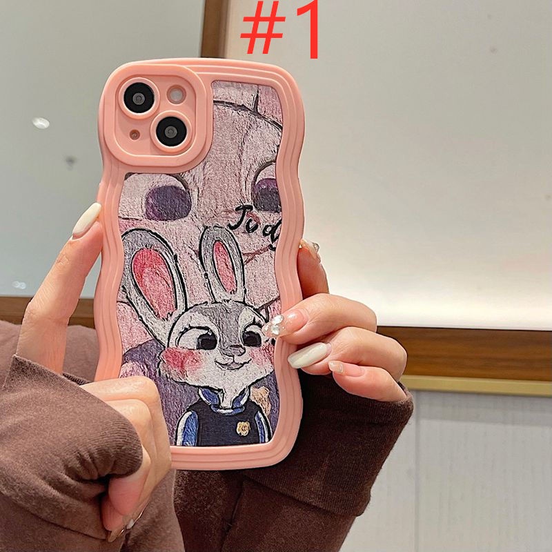 Couples！Zootopia Nick &amp; Judy Soft Case iP iPhone 7 8 Plus SE 2020 X XR XS Max 11 12 13 14 Pro Max FTD Pink Wave Casing Apple