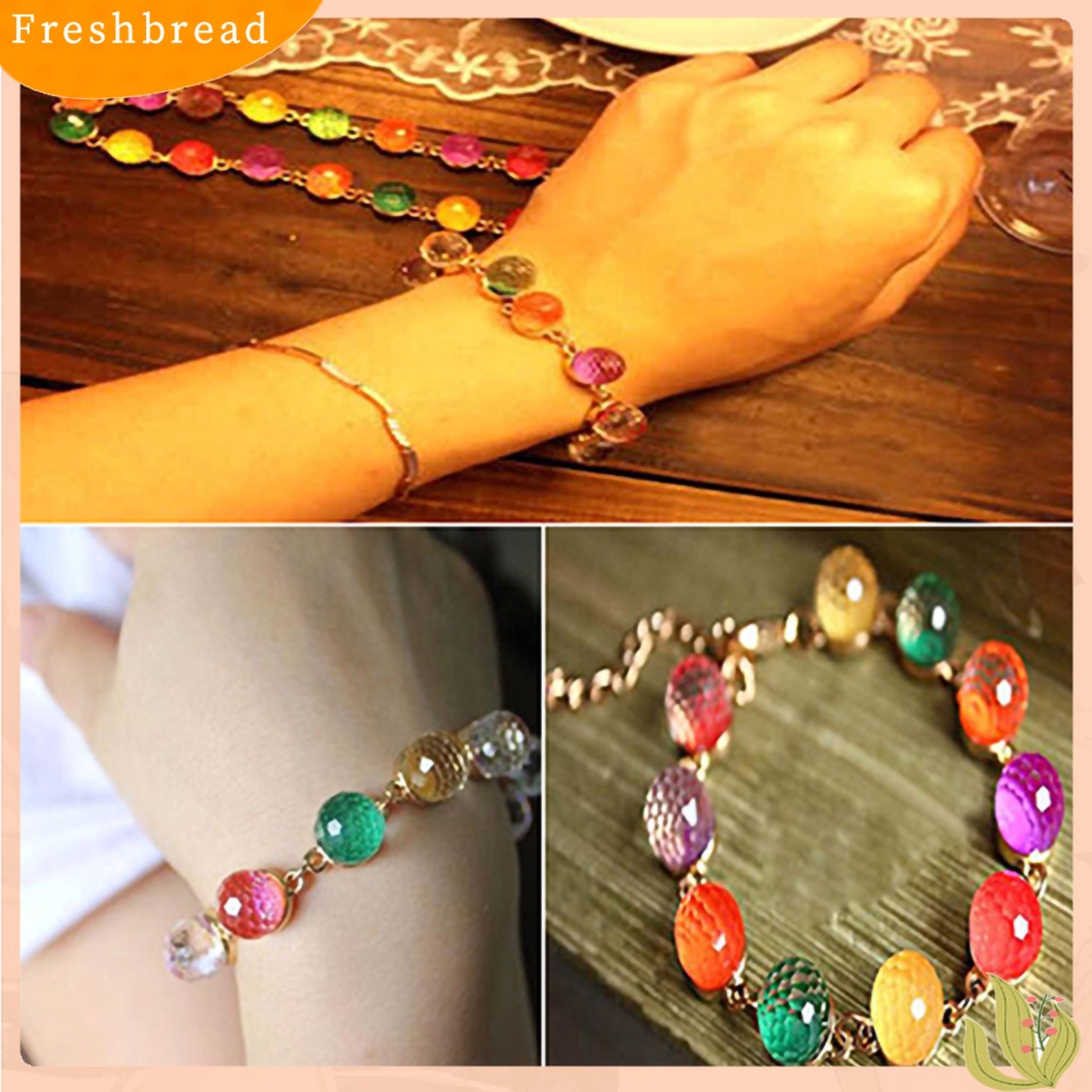 &lt; Freshbread &gt; Gelang Manik-Manik Bulat Warna Permen Wanita Manik-Manik Warna-Warni Cuff Bangle Bracelet Untuk Pesta