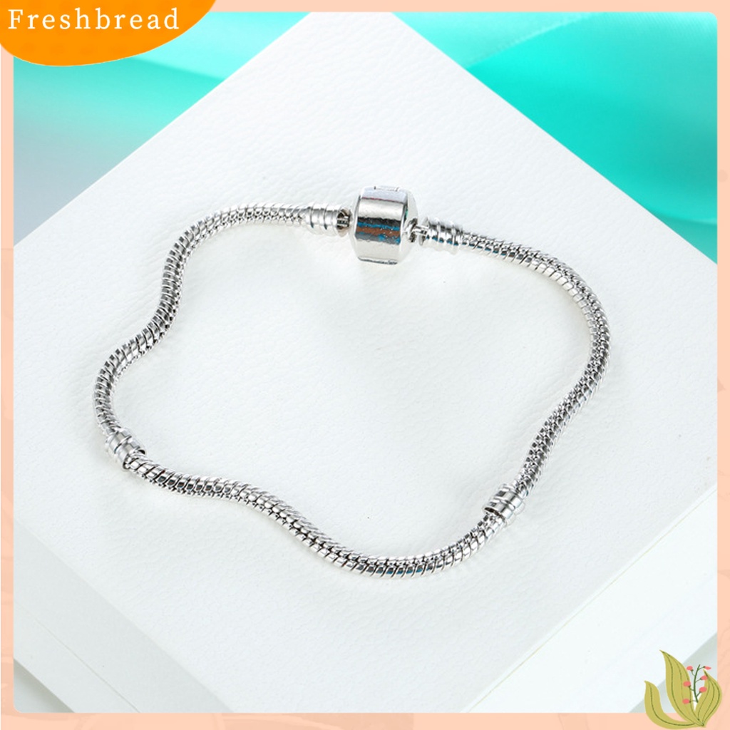 &lt; Freshbread &gt; 3mm Unisex Gelang Manik-Manik Lubang Besar Kilau Cerah Perhiasan Rantai Ular DIY Chic Gelang Untuk Pesta