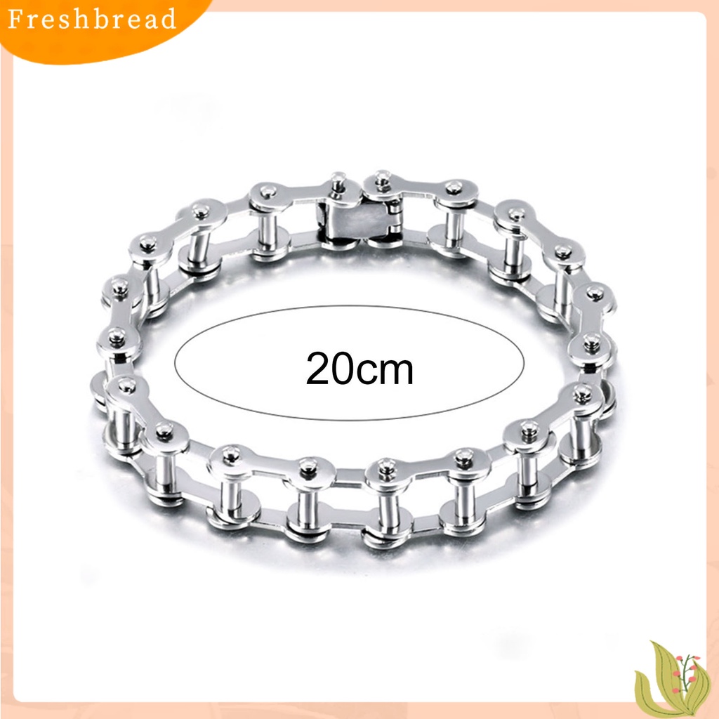 &lt; Freshbread &gt; Rantai Link Halus Pria Gelang Stainless Steel Motor Sepeda Gaya Gelang Perhiasan Aksesori