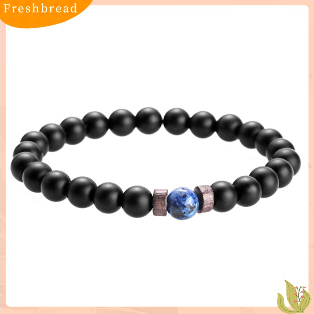 &lt; Freshbread &gt; Pria Gelang Permukaan Unik Batu Vulkanik Fashion Perhiasan Tali Elastis Beads Bracelet Untuk Kehidupan Sehari-Hari