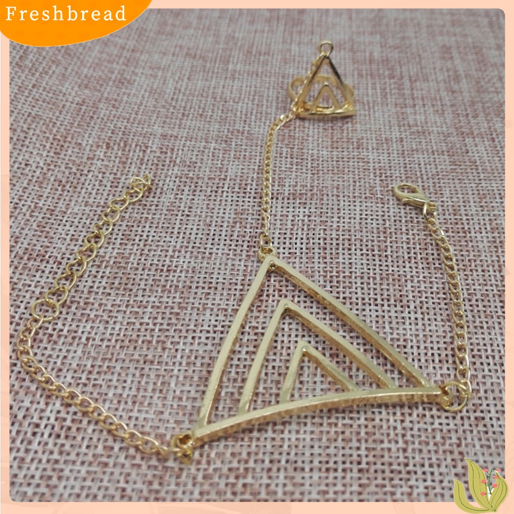 &lt; Freshbread &gt; Wanita Fashion Segitiga Pesona Budak Cincin Rantai Harness Gelang Punk Perhiasan