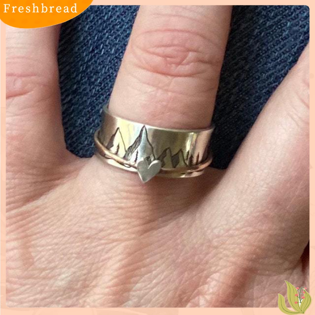 &lt; Freshbread &gt; Cincin Jari Yang Dapat Diputar Dekompresi Tidak Alergi Dress Up Ukiran Cincin Pesta Gunung Untuk Pakaian Sehari-Hari
