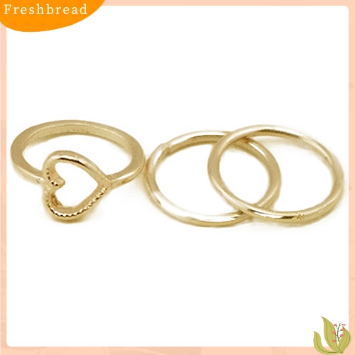 &lt; Freshbread &gt; 4Pcs/Set Berlian Imitasi Daun Hati Diatas Buku Jari Midi Tumpuk Cincin Boho Perhiasan Pesta