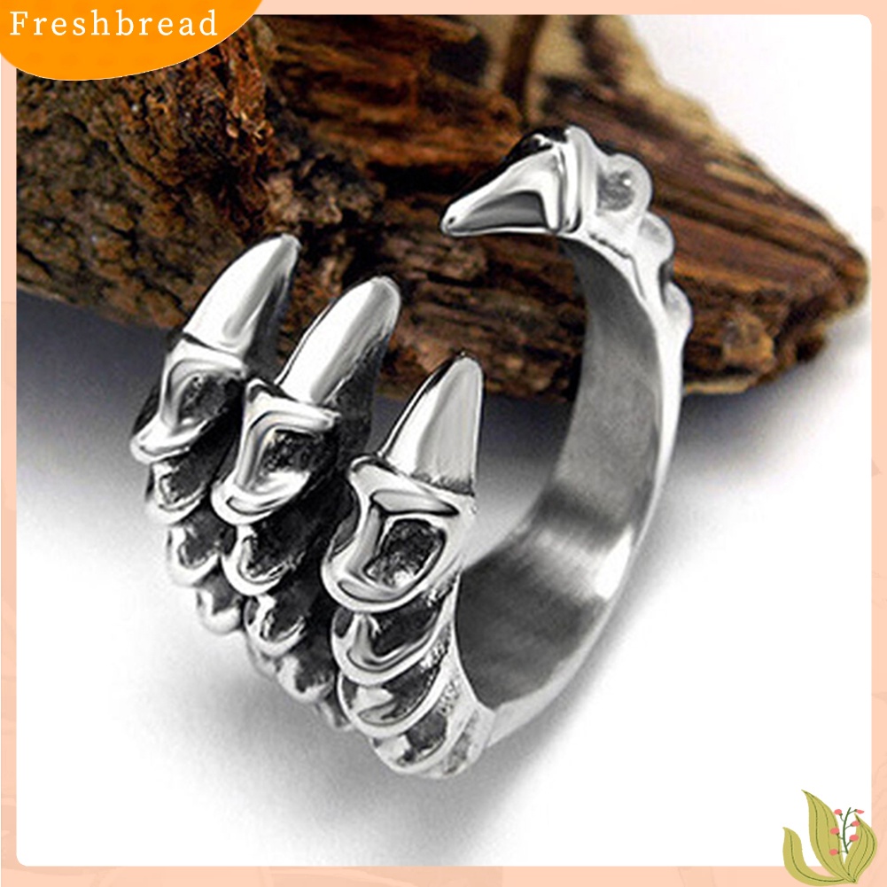 &lt; Freshbread &gt; Pria Wanita Vintage Eagle Claw Open Finger Ring Adjustable Rocker Perhiasan Hadiah