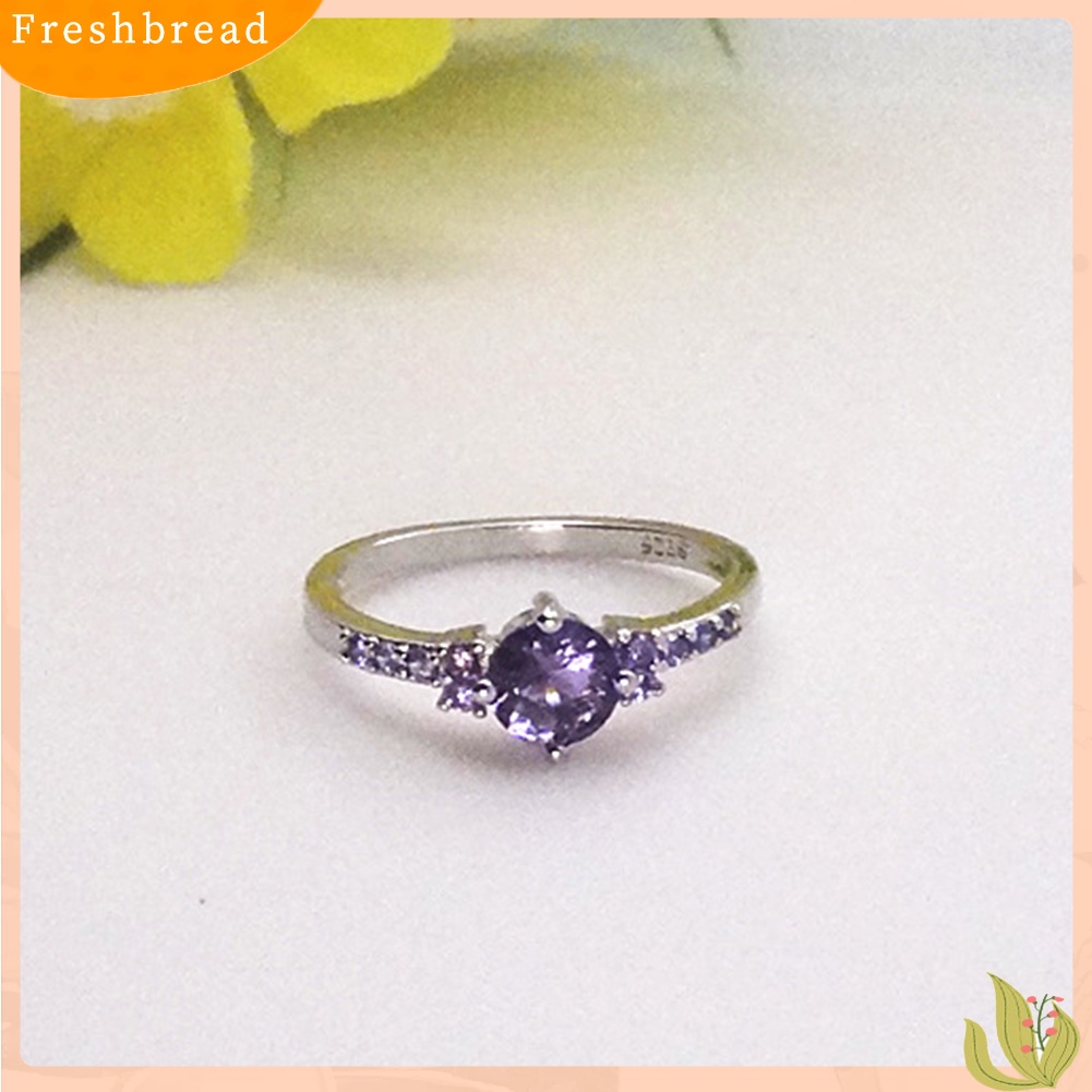 &lt; Freshbread &gt; Mewah Wanita Faux Amethyst Bertatahkan Jari Cincin Pernikahan Pertunangan Perhiasan Hadiah