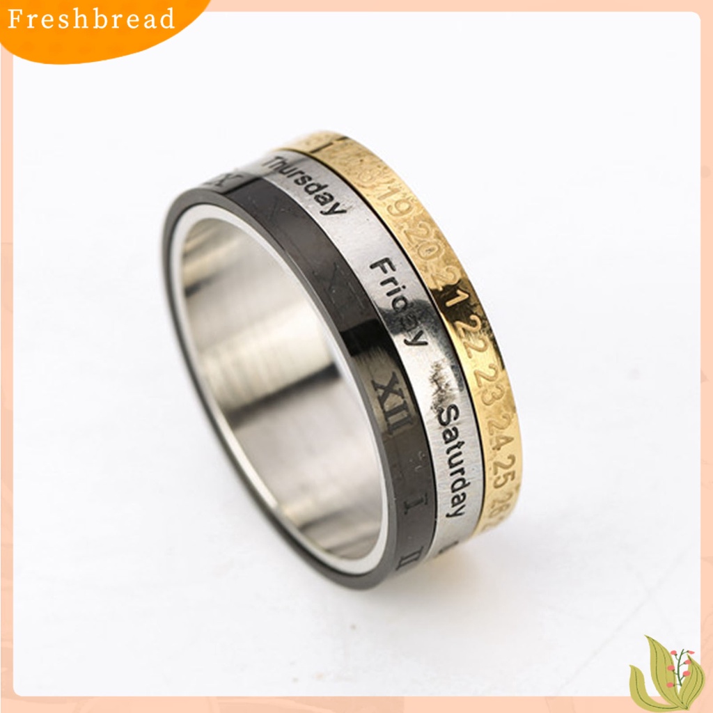 &lt; Freshbread &gt; Cincin Pria Indah Rotasi Tiga Warna Tahan Aus Multifungsi Cincin Jari Unik Untuk Kerja