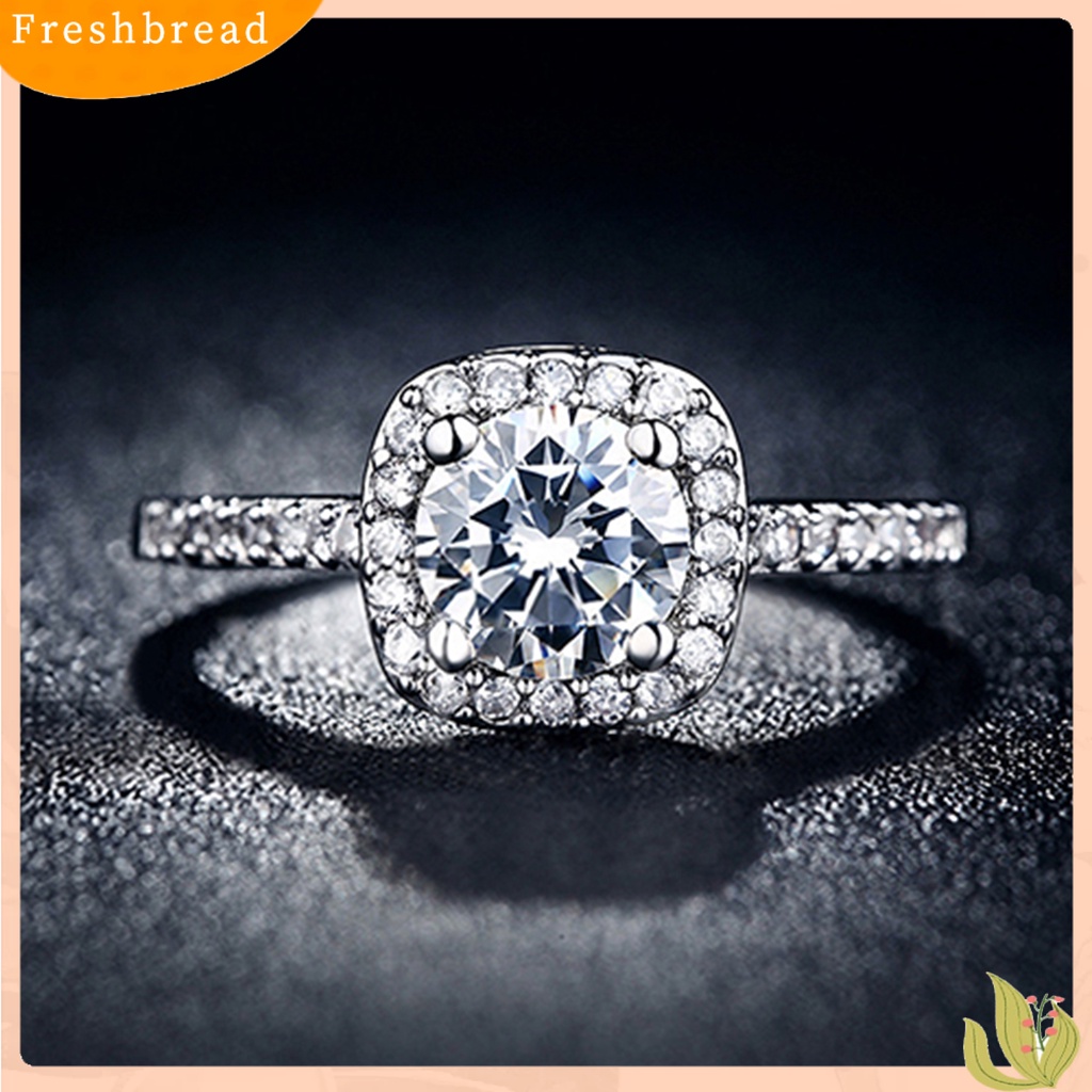 &lt; Freshbread &gt; Ring Cincin Kawin Ringan Lapis Emas Putih Bahan Alloy Lapis Emas Putih Untuk Pesta