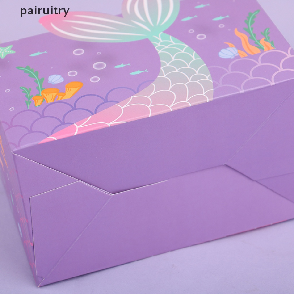 Prt 6Pcs Mermaid Candy Box Underwater World Favor Gift Box Kotak Kemasan Kue PRT