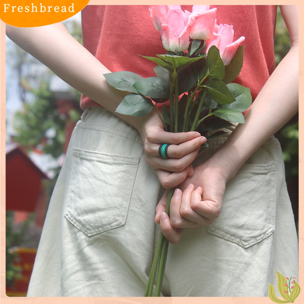 &lt; Freshbread &gt; 2Pcs Wanita Pola Sisik Ikan Ulang Tahun Cincin Silikon Pernikahan Band Aksesori Hadiah