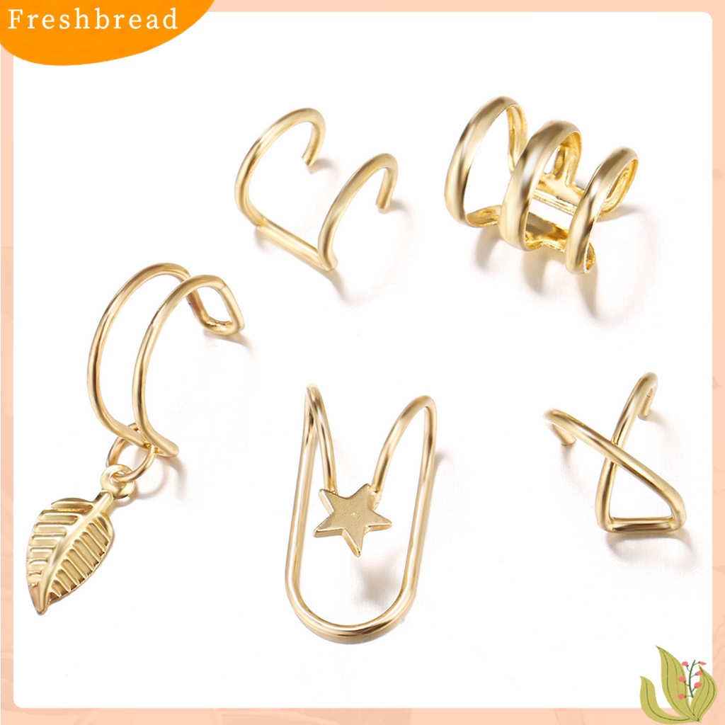 &lt; Freshbread &gt; 5Pcs/Set Kreatif Ganda C Berbentuk U Tulang Rawan Tanpa Tindik Anting Klip Telinga