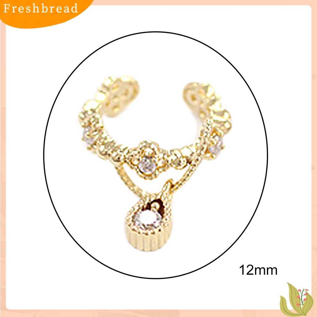 &lt; Freshbread &gt; 1Pc Ear Cuff Teardrop Pendant Hias Anting Tulang Rawan Wanita Tanpa Tindik Untuk Pesta Ulang Tahun