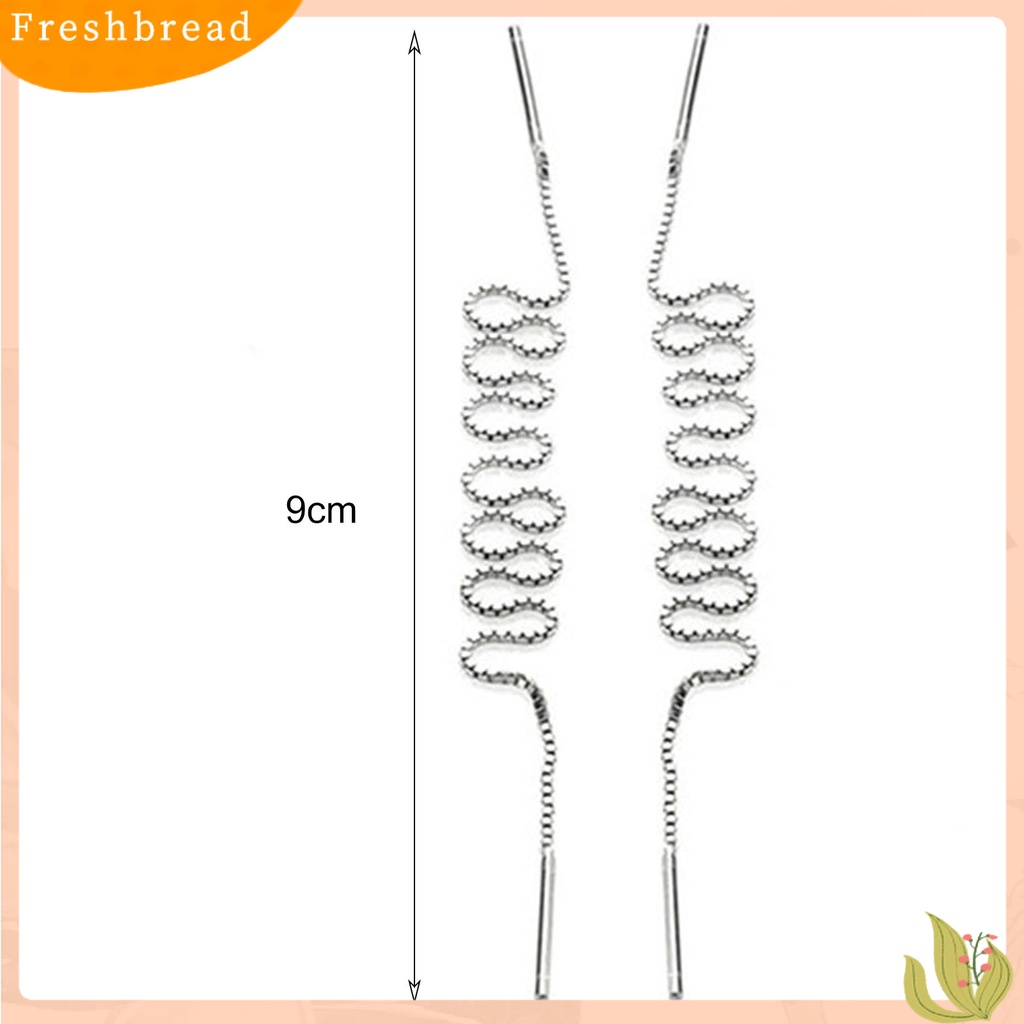 < Freshbread > Fashion Wanita Gaya Korea Super Panjang Rantai Garis Paragraf Panjang Pesona Anting