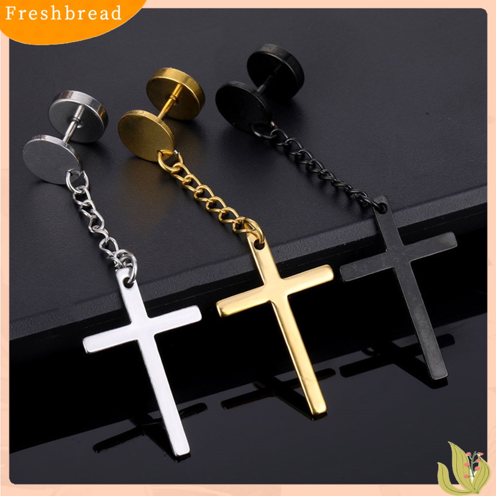 &lt; Freshbread &gt; 1Pc Unisex Anting Menjuntai Geometris Hip Hop Perhiasan Simple Electroplated Earring Untuk Pakaian Sehari-Hari