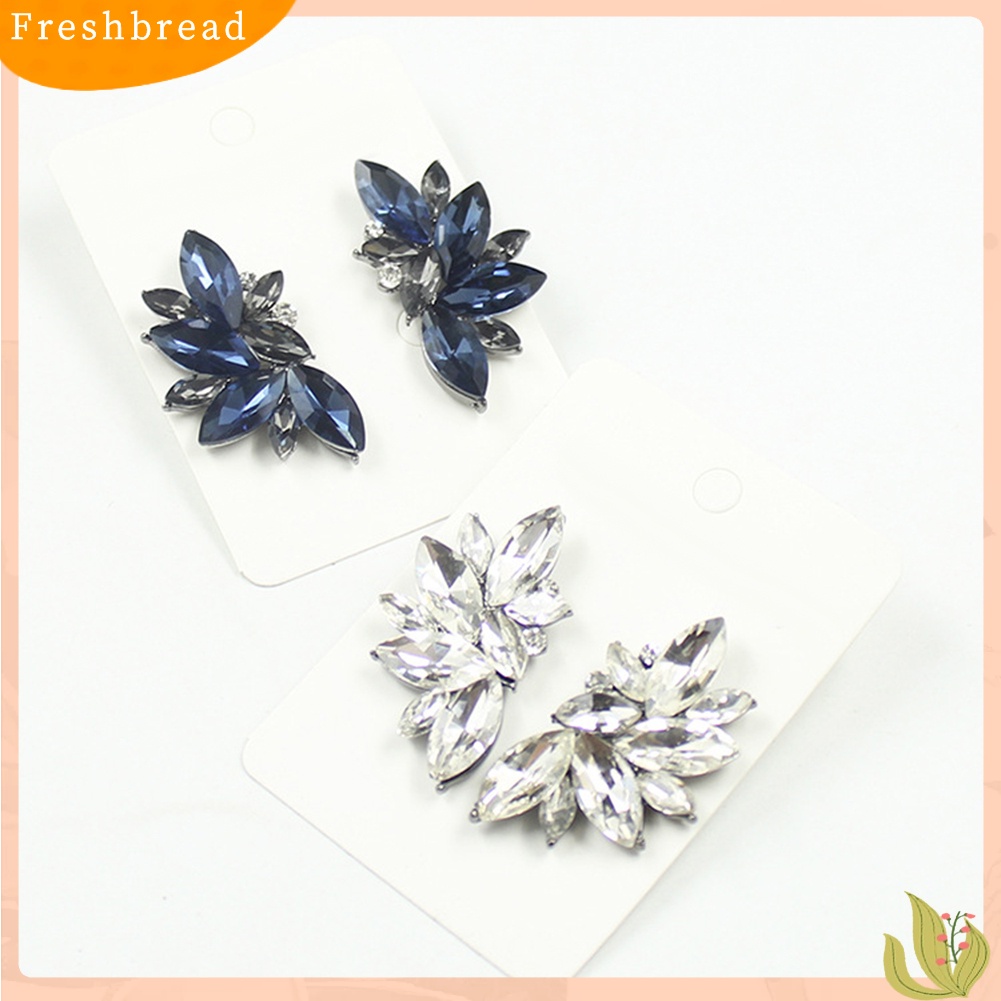 &lt; Freshbread &gt; 1pasang Fashion Wanita Berlian Imitasi Ear Drop Menjuntai Stud Earrings Perhiasan Hadiah