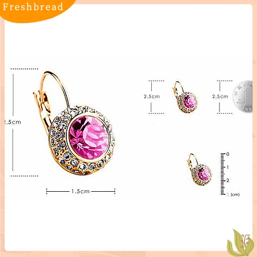 &lt; Freshbread &gt; Womens Mewah Besar Mengkilap Berlian Imitasi Telinga Tindik Studs Hook Earrings Jewelry