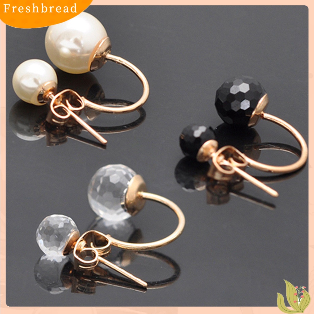 &lt; Freshbread &gt; Anting Desain Bola Ganda Tindik Ringan Mudah Serasi Dengan Anting Menjuntai Untuk Pesta