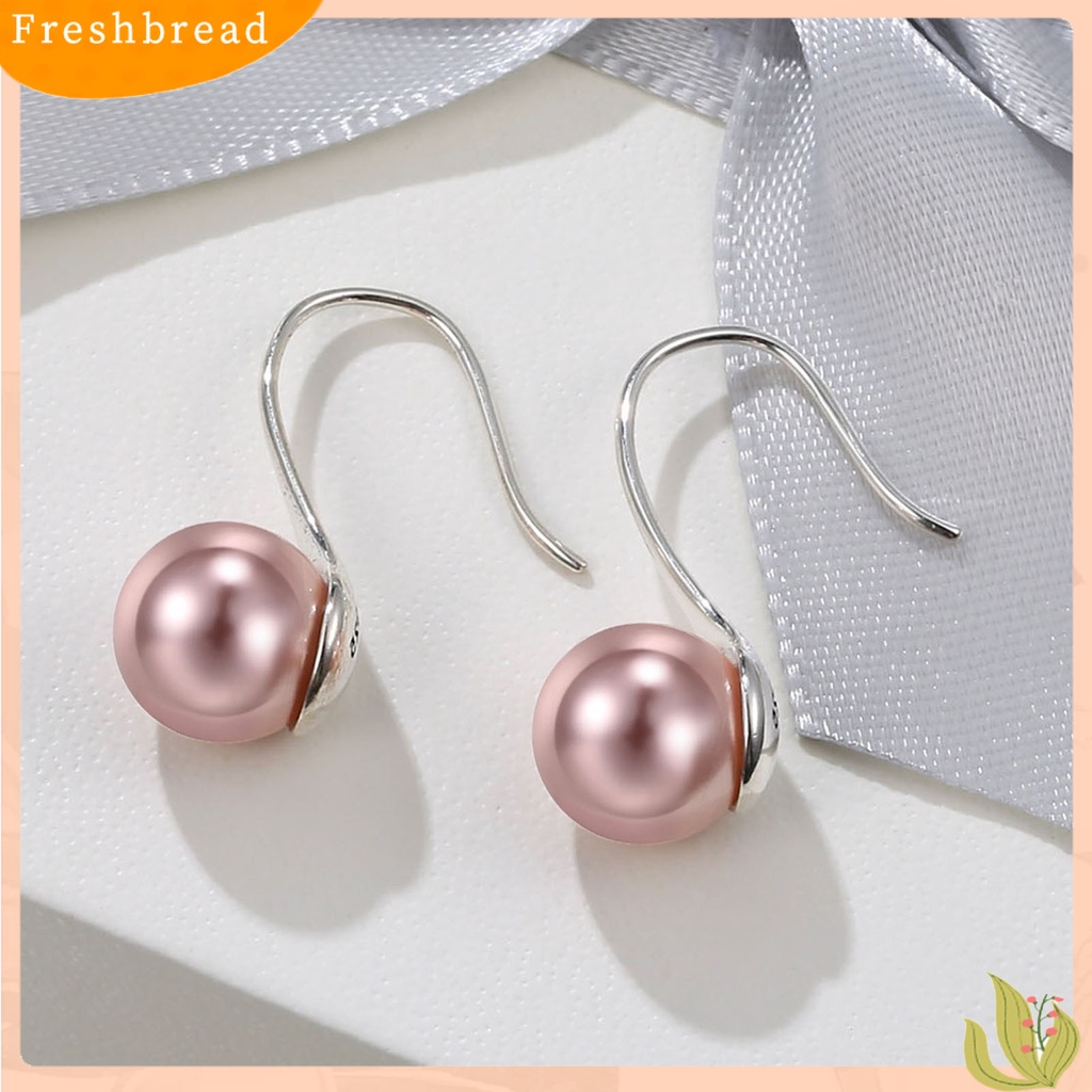 &lt; Freshbread &gt; 1pasang Anting SILVERHOO Bulat Perhiasan Anti Cacat Anting Wanita Aneka Warna Untuk Kehidupan Sehari-Hari