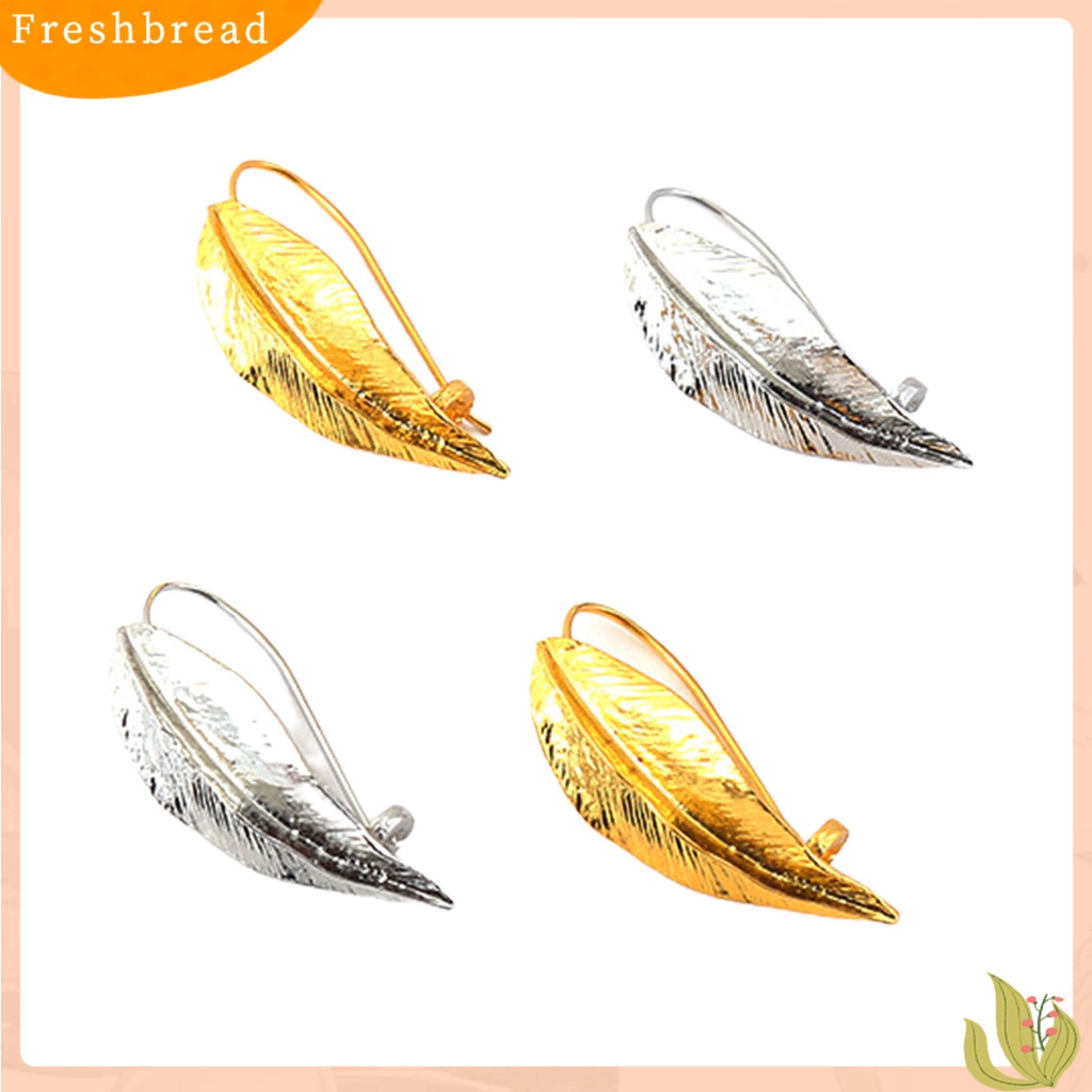 &lt; Freshbread &gt; 1pasang Tindik Warna Cerah Hidup Kait Anting Retro Logam Daun Drop Earrings Perhiasan Hadiah