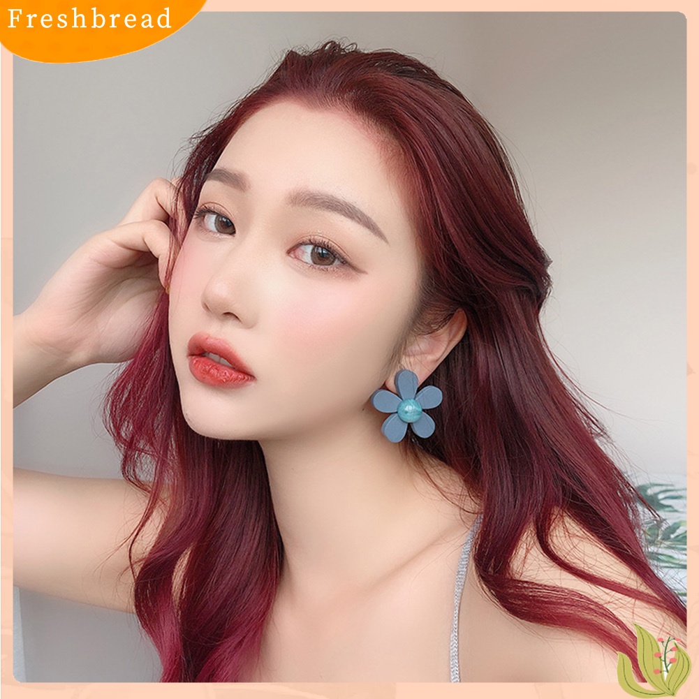 &lt; Freshbread &gt; Fashion Wanita Bunga Lingkaran Persegi Panjang Pesona Drop Anting Pesta Perhiasan Hadiah