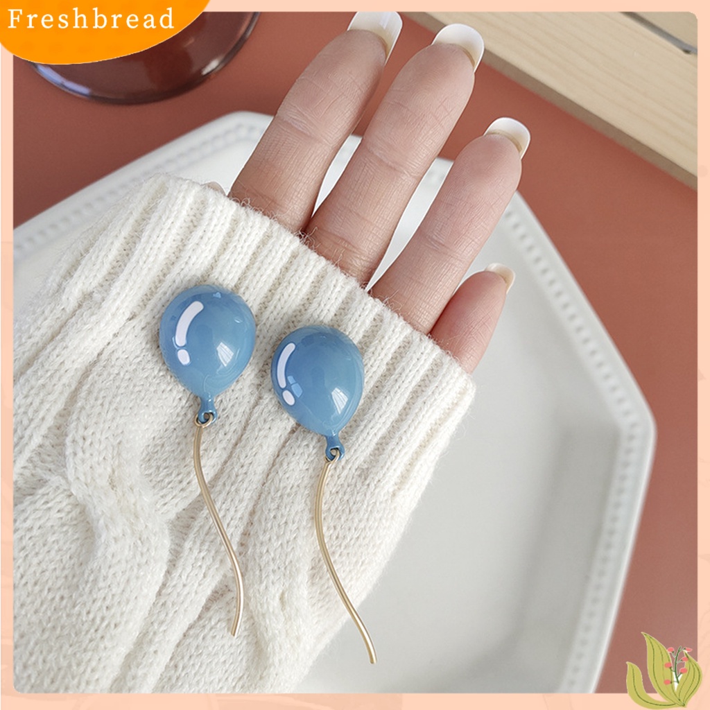 &lt; Freshbread &gt; Anting Wanita Bentuk Balon Rumbai Lucu Dicat Geometris Menjuntai Earrings Untuk Pakaian Sehari-Hari