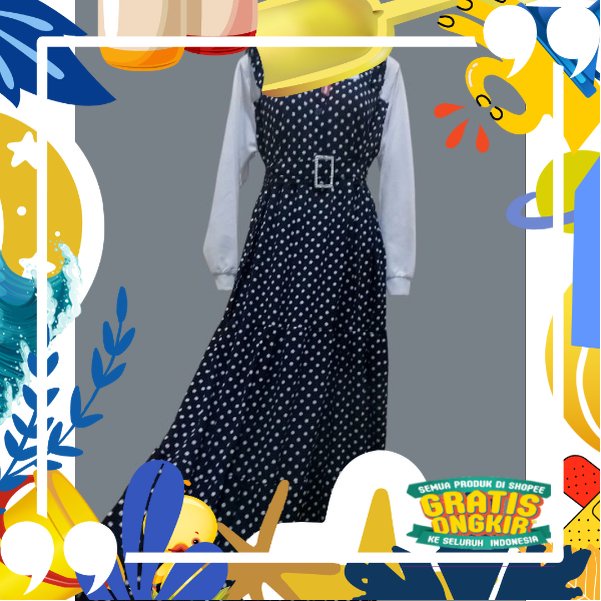 gamis polkadot/gamis murah/gamis anak remaja/ kopel ibu copel couple