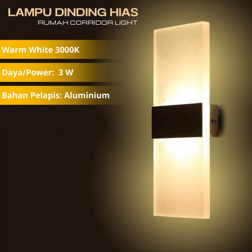 TaffLED Lampu Dinding Hias Rumah Corridor Light 3W 3000K Warm White