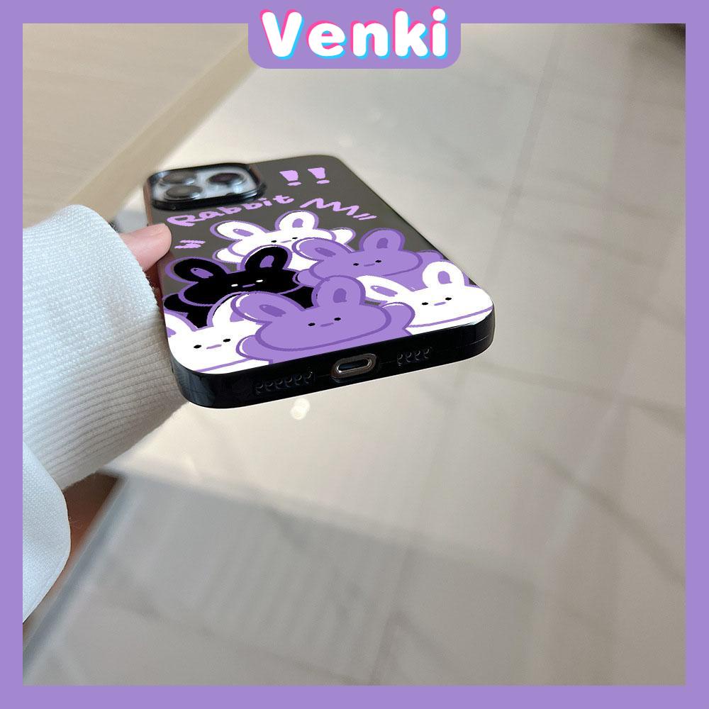 iPhone Case Soft TPU Glossy Black Candy Case Case Cute Cartoon Purple Rabbit Camera Protection Shockproof For iPhone 14 13 12 11 Pro Max 7 8 Plus X XR