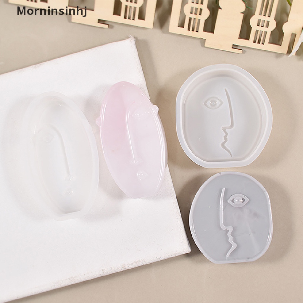 Mornin DIY Art Face Silicone Mold Handmade Abstrak Wajah Manusia Plester Epoxy Resin Aromath Sabun Cetakan Dekorasi Rumah id