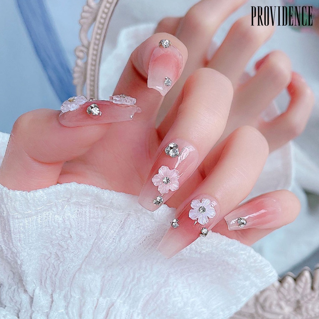 Providence 30 Pcs/Pack Pesona Kuku Bunga Berlian Imitasi Mengkilap Berwarna Resin Kerajinan Indah DIY Aksesoris Nail Art 3D Bunga Resin Ponsel Case Dekorasi Kuku Perlengkapan Manicure