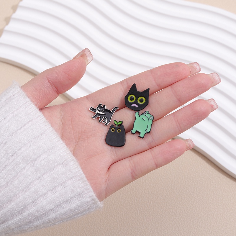 Kartun Hewan Charms Untuk Jam Tangan Froggy Kucing Hitam Hias Stud Charm Perhiasan Untuk Iwatch Tali Silikon Gelang Jam Charm