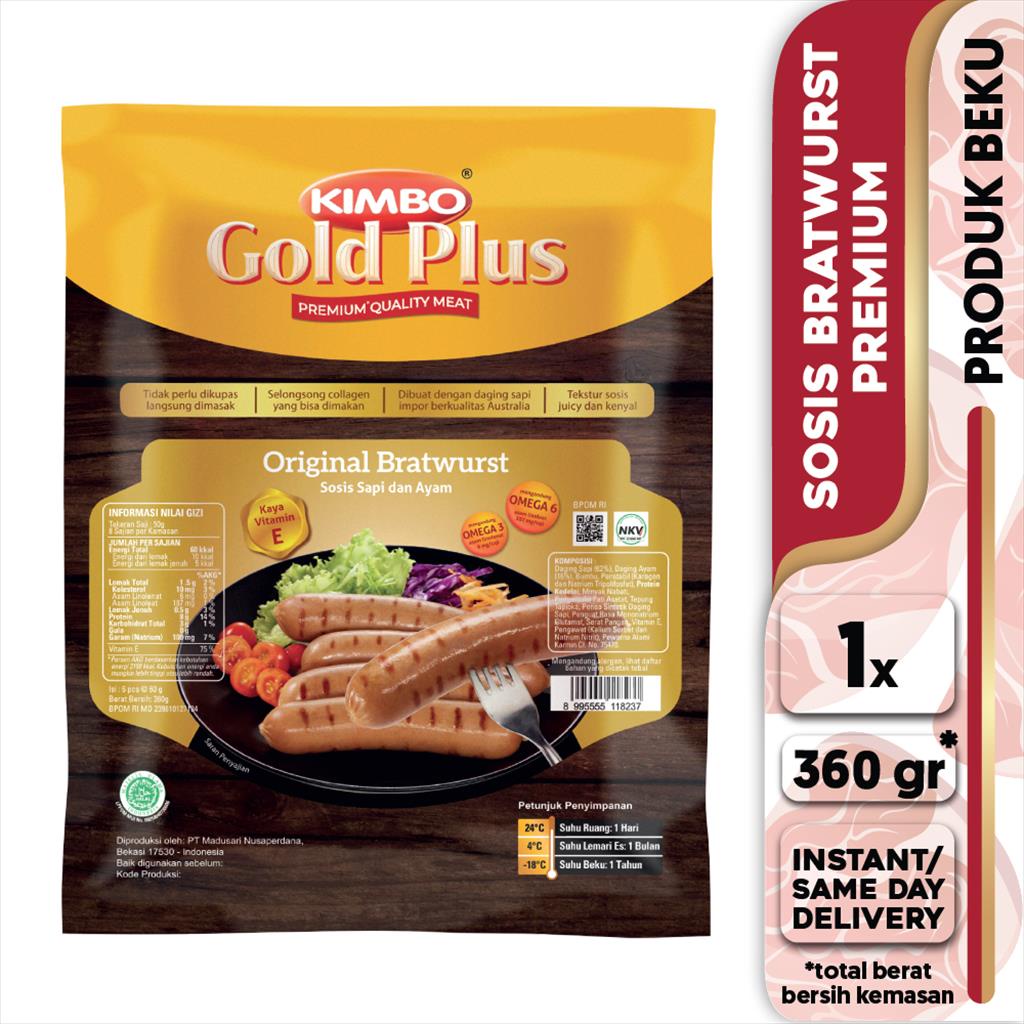 Promo Harga Kimbo Gold Plus Bratwurst Original 360 gr - Shopee
