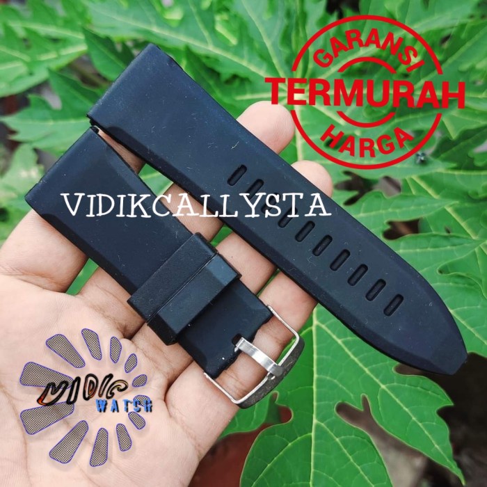 Strap Tali Jam Tangan Karet Rubber Hitam 28mm 28 MM Berkualitas