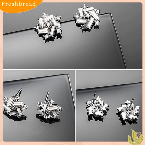 {In Stock} Kincir Angin Beruntung Wanita Berlian Imitasi Warna Perak Ear Stud Earrings Perhiasan Pesta