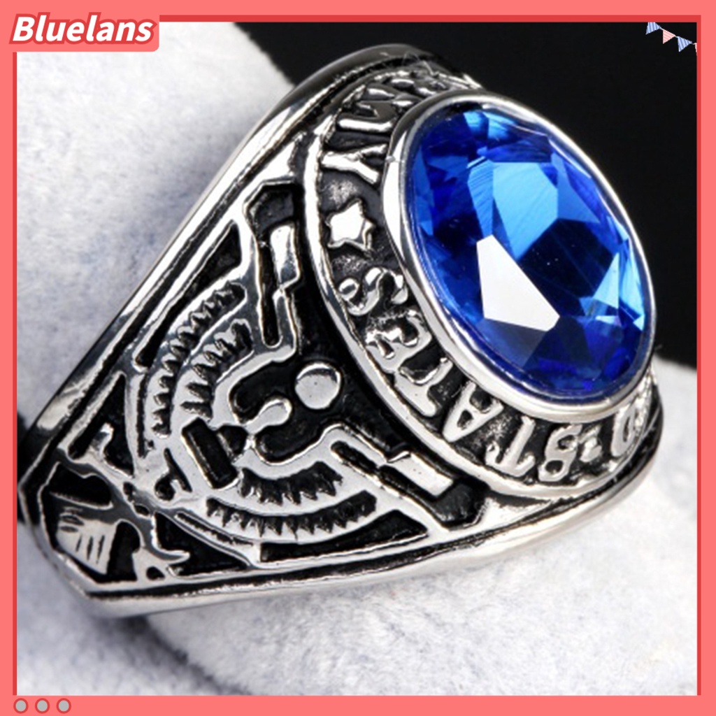 {In Stock} Cincin Punk Bentuk Oval Hias Berlian Imitasi Punk Klasik Ring Untuk Pesta