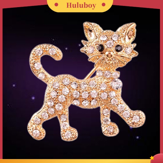 {Ready Stock} Fashion Wanita Bersinar Berlian Imitasi Bros Pola Kucing Keren Dekorasi Perhiasan Hadiah