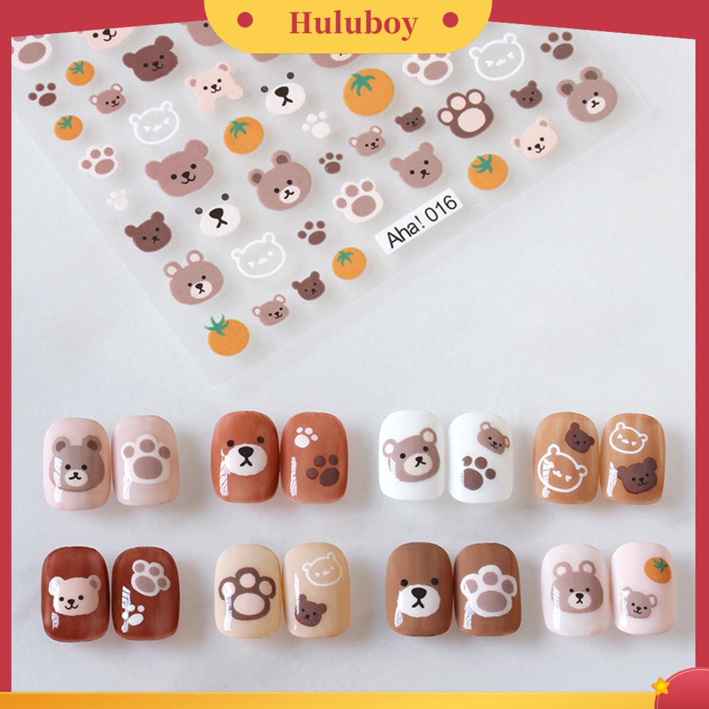 {In Stock} Stiker Perekat Kuku Lovely DIY Paper Roses and Rabbits Nail Decals Untuk Wanita