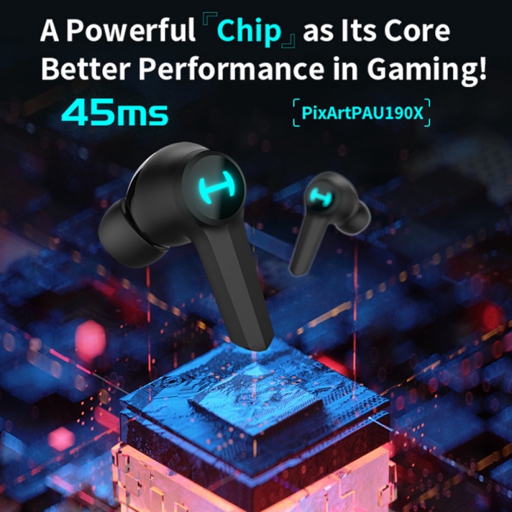 TWS Gaming Earbuds Earphone Bluetooth 5.2 Charging Dock 400 mAh