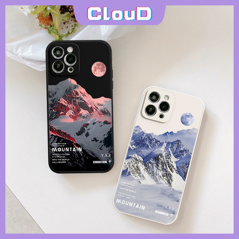 Casing Oppo A95 A16 A76 A94 A7 A17 A12 A57 A74 A5 A15 A9 A78 A54 A16E A55 Reno 8T 8 5F 57 6 A5s A3s A53 A31 A1K A16K A52 A96 A36 Couple Snow Gunung Tepi Lurus Soft Casing Tpu