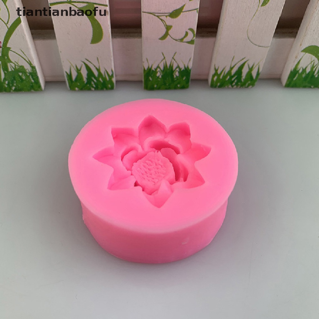 [tiantianbaofu] 1pc Cetakan Silikon Bentuk Lotus DIY Pastry Cupcake Sabun Coklat Bakeware Mold Butik