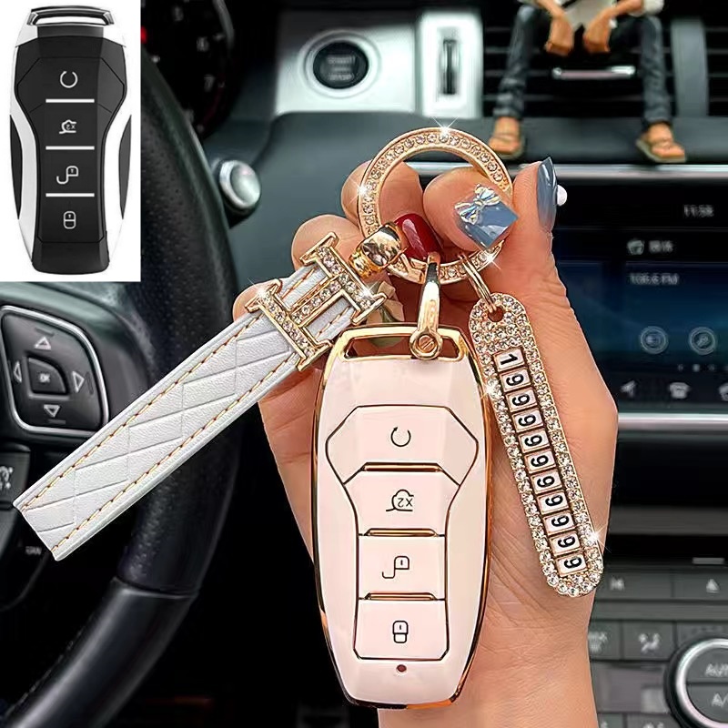 Untuk BYD Atto 3sarung Kunci Mobil Chrome Kualitas Premium TPU Key Case Cover