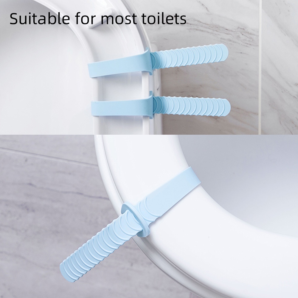 Anti-kotor Tahan Aus Closestool Pengangkat Tutup Toilet Alas Duduk Gesper Anti slip Tahan Lama Menghindari Menyentuh Tutup Toilet Pegangan Angkat Silikon Aksesori Kamar Mandi Yang Dapat Disesuaikan
