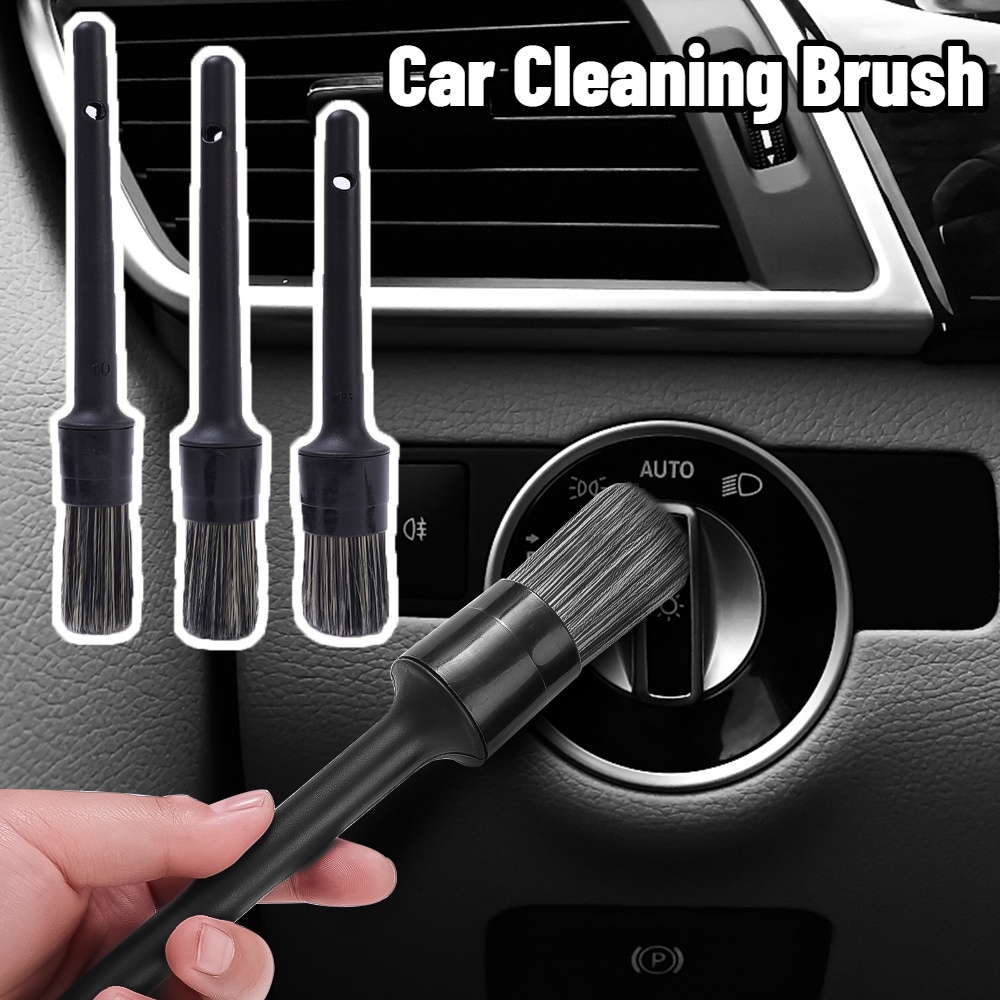 [Unggulan] 3pcs/set Sikat Kecantikan Mobil Outlet Udara Sikat Pembersih Celah Lubang Angin Auto Interior Detail Brush Kit Auto Dashboard Wheel Wash Exterior Accessories