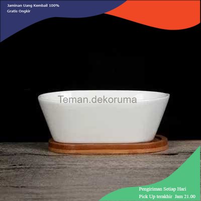 TD - DPR FINDOHOPE Tatakan Pot Kayu Alas Bunga Bamboo Tray Succulent Cactus - OE0094