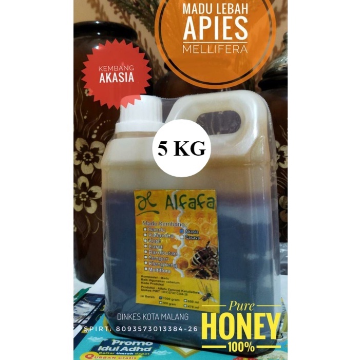 

ALFAFA MADU KEMBANG AKASIA MADU LEBAH MELLIFERA 5 KG ORIGINAL