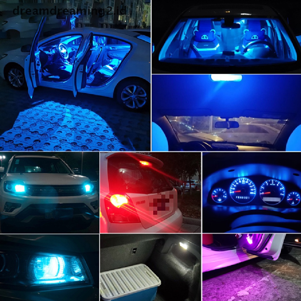 (hot) 10x T10 194 168 W5W 2825lampu Bohlam Interior Plat LED COB 6000K UK//