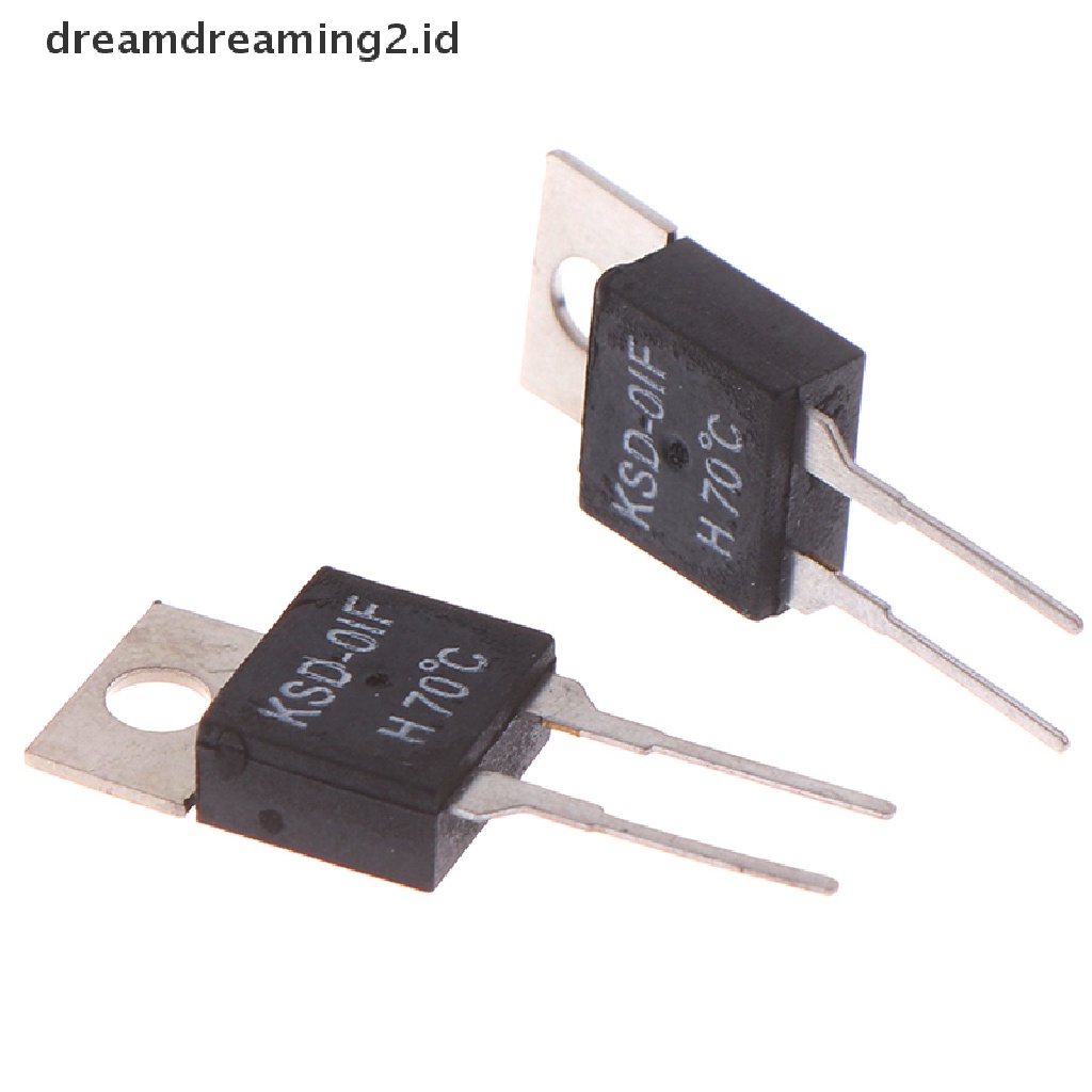 (hot) 2pcs Termostat Sensor Suhu Thermal Switch Biasa Terbuka KSD-01F 70degc//