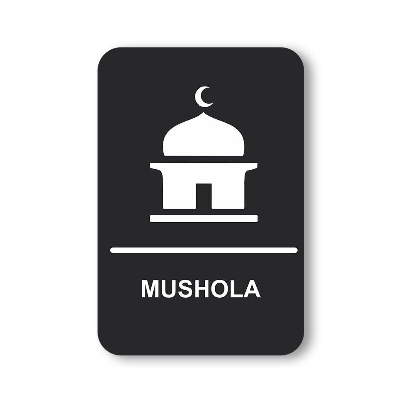 papan tanda mushola - sign mushola - sign board Acrylic - sign Akrilik mushola Backround hitam