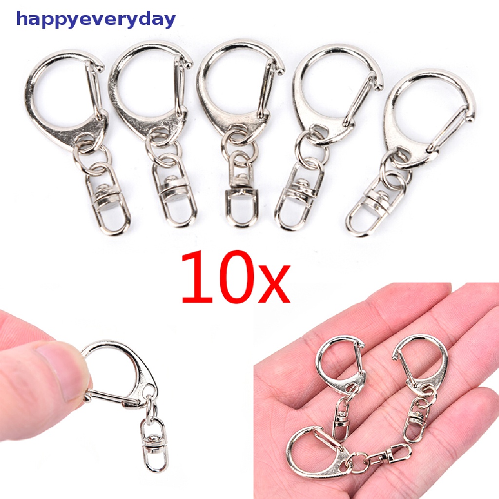 [happy] 10pcs DIY Dipoles Perak Keyring Keychain Split Ring Pendek Rantai Key Rings [ID]
