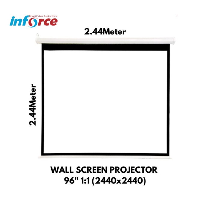 LAYAR PROYEKTOR WALL INFORCE 96 INCH 1:1 / PROJECTOR WALL INFORCE 96&quot; / SCREEN WALL PROJECTOR 96&quot;